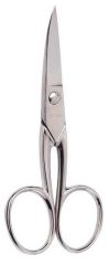 Nickelplated pedicure scissors, curved tip