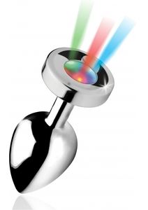 Light Up Long Anal Plug silver