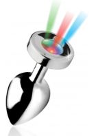 Light Up Long Anal Plug silver