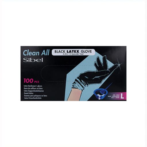 Latex Gloves Sibel Grande / l 100 units black