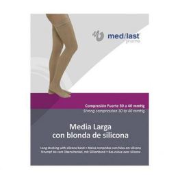 Long Lace Compression Stockings, Strong Black, Extra Large