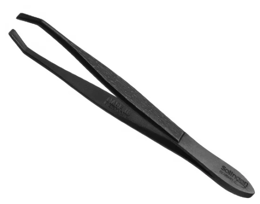 Silver Black Hair Removal Tweezers