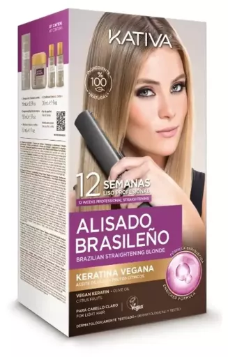 Kativa Professional Brazilian Straightening Pro Blonde Case 6 Pieces