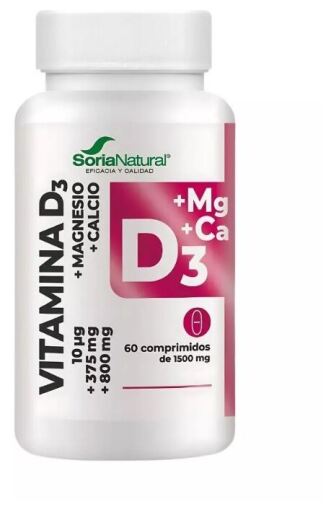 Soria Natural Vitamin D3+Mg 60 Sustained Release Tablets